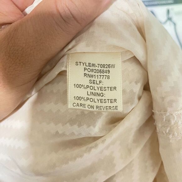 Lovestitch Kaftan Dress Ivory Small-Medium Chevron V Neck Crochet Lace Trim - Picture 11 of 13